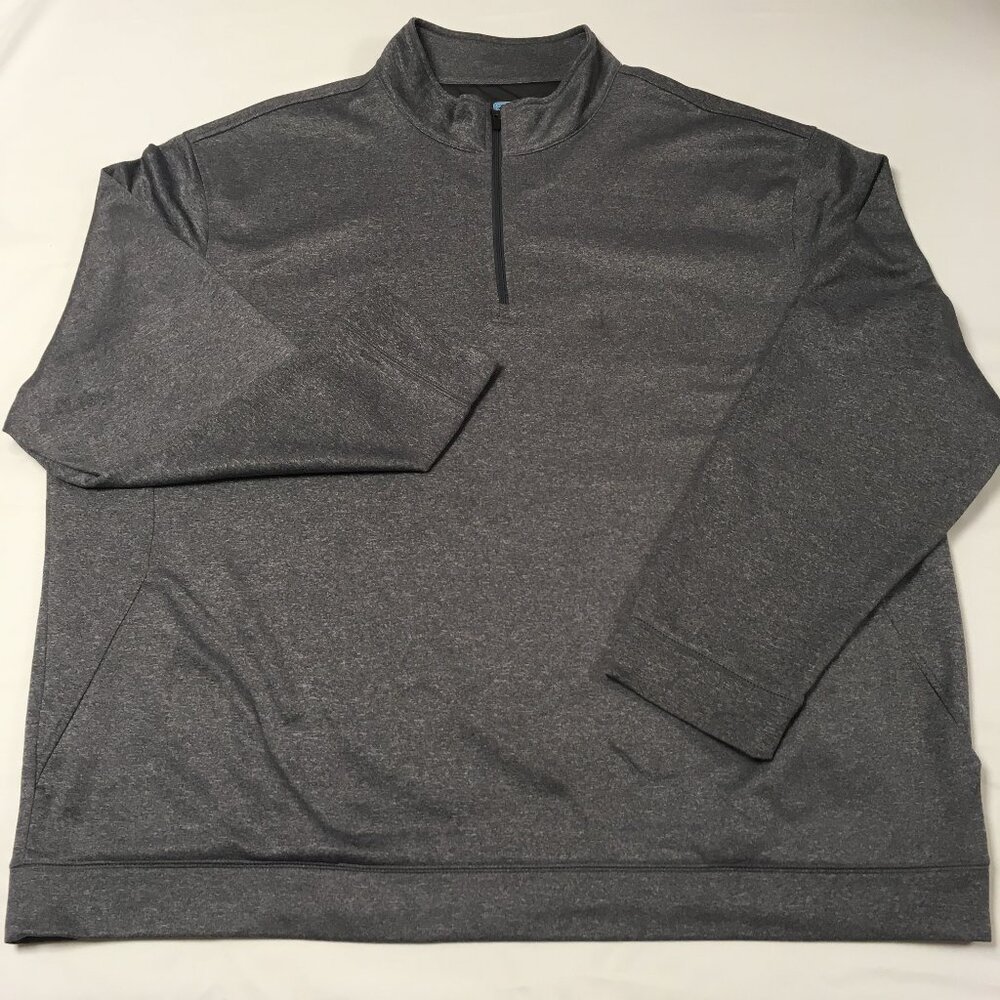 PGA Tour Pullover Quarter Zip 3X  Gray, Med Weight Golf Casual Pockets Easy Care